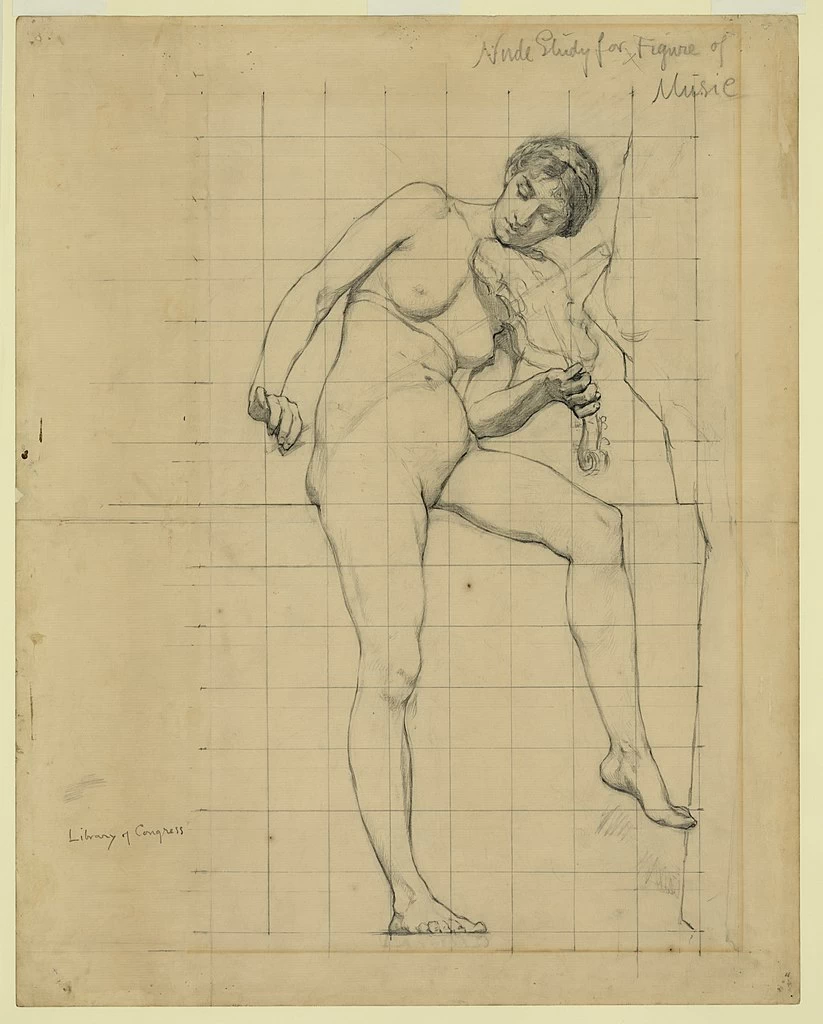 Studio di nudo per la figura della Musica - Thomas Jefferson Building